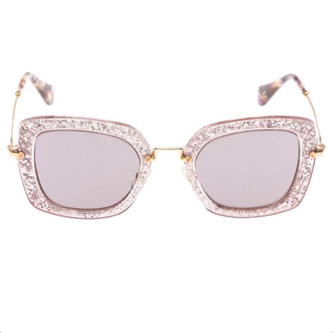 miu miu glitter sunglasses|miu miu eyeglasses.